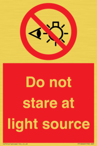 Do not stare at light source